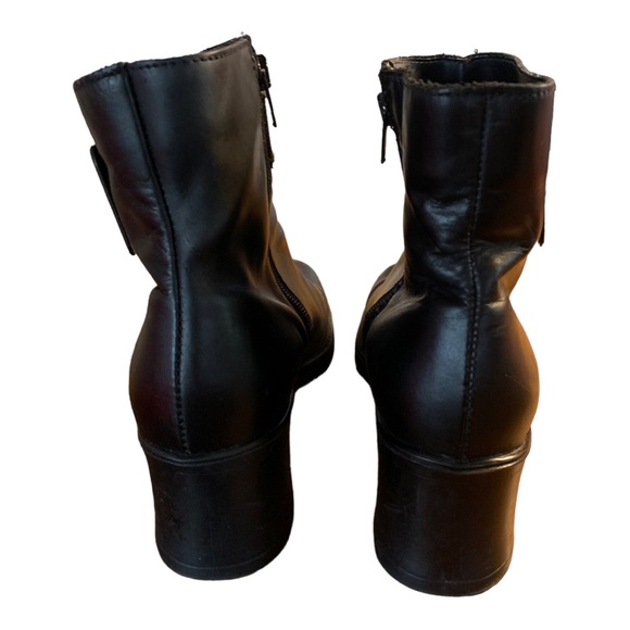 Polar Star women’s black leather boots shoes medium heels size : 8 - Picture 7 of 12